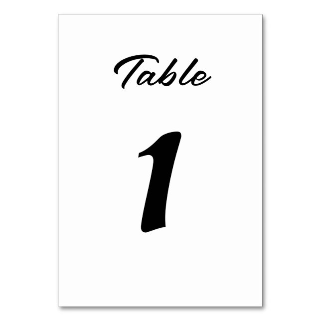 Elegant Minimal Modern Simple Chic Table Card Bordsnummer (Framsidan)