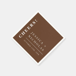Elegant - minimal Mörk Brun Modern Bröllop Pappersservett
