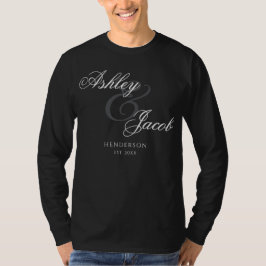 Elegant Minimal Mr. och Mrs. Bröllop T Shirt