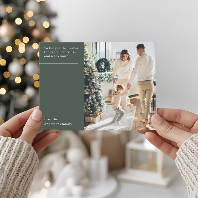 Elegant Minimal New Year Photo Vykort (Skapare uppladdad)