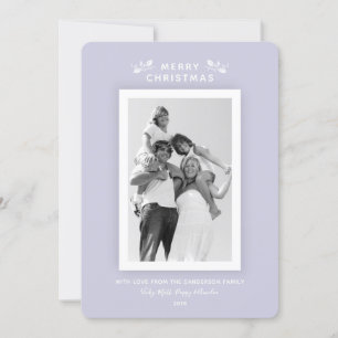 Elegant Minimal Pastel Lila-julfoto Julkort