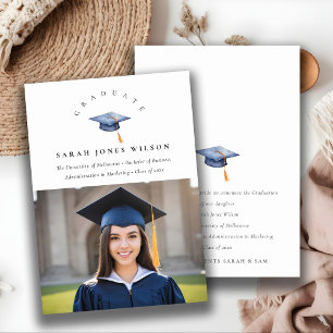 Elegant Minimal Photo Studenten Hat Meddelande