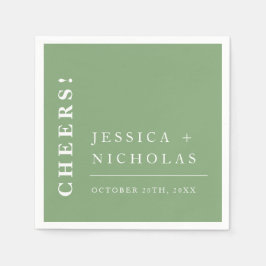 Elegant Minimal Pistachio Modern Bröllop Pappersservett