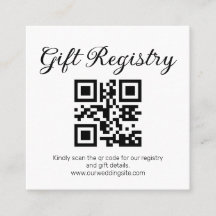 elegant minimal presentregisterings QR-kod bröllop