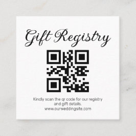 elegant minimal presentregisterings QR-kod bröllop Fyrkantigt Visitkort