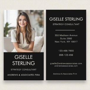 Elegant - minimal Professionell Foto Modern Black Visitkort