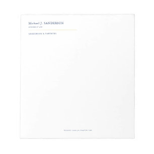 Elegant minimal professionell jurist juridisk kont anteckningsblock