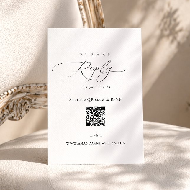 Elegant Minimal QR RSVP-kort Tilläggskort (Skapare uppladdad)