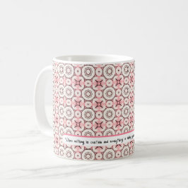 Elegant Minimal redigerbar text för Rosa ros Mönst Kaffemugg