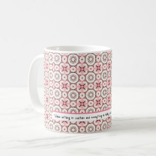 Elegant Minimal redigerbar text för Rosa ros Mönst Kaffemugg