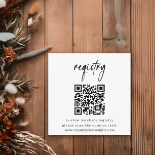 Elegant Minimal Registrerings Babyshower Tilläggskort