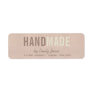 ELEGANT MINIMAL RO GULD SHIMMER HANDMADE ADRESS RETURADRESS ETIKETT