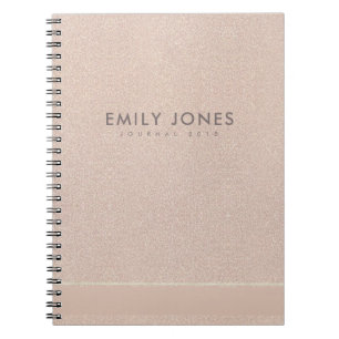 ELEGANT MINIMAL RO GULD SHIMMER PERSONLIG ANTECKNINGSBOK