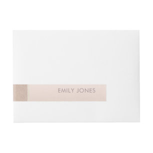 ELEGANT MINIMAL RO GULD SHIMMER PERSONLIG ETIKETTBAND