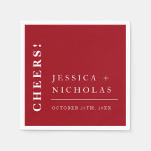 Elegant Minimal röd och vit modern Bröllop