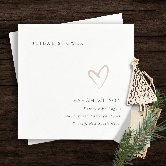 Elegant Minimal Rosa Bröllopsfest Pappersservett (Skapare uppladdad)