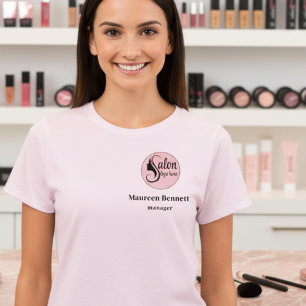 Elegant Minimal Rosa Makeup Företagets Anställd T Shirt