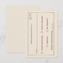 Elegant Minimal RSVP Bröllopskort OSA Kort
