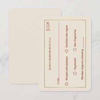 Elegant Minimal RSVP Bröllopskort OSA Kort