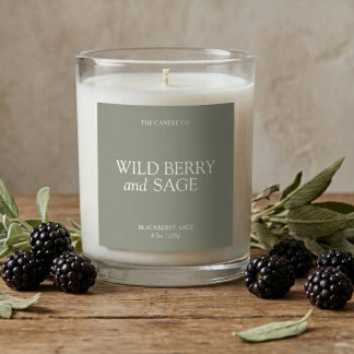 Elegant Minimal Sage Green Candle  Fyrkantigt Klistermärke