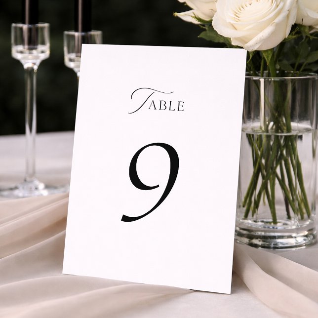 Elegant Minimal Script Wedding Table Numbers 1–19 Tack Kort (Skapare uppladdad)