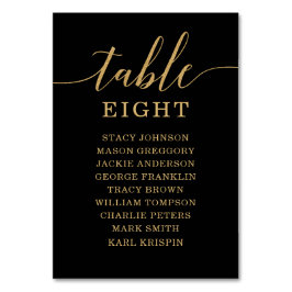 Elegant Minimal sittplatsplan för Guld-Bordsnummer Bordsnummer