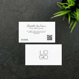 ELEGANT MINIMAL SKRIPT Affärskortet QR CODE Visitkort