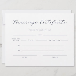 Elegant minimal skript äktenskapsbevis
