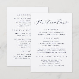 Elegant Minimal Skript Bröllopsdetaljer Tilläggskort