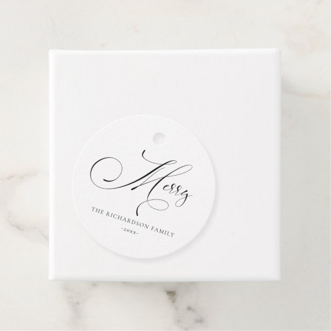 Elegant Minimal skript God jul Hälsning Gåvor Etiketter (På plats)