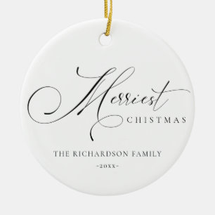 Elegant Minimal skript - god jul Hälsning Julgransprydnad Keramik