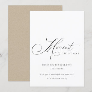 Elegant minimal skript Merriest julhälsning Julkort