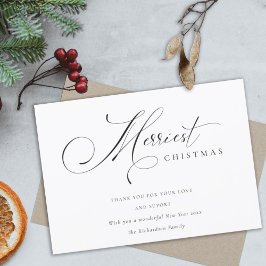 Elegant minimal skript Merry Christmas-hälsning Julkort