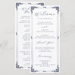 Elegant Minimal Skript Typografi Kant Bröllop Program