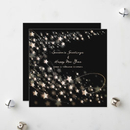 Elegant Minimal svart stjärnor Seasons och nya år Julkort