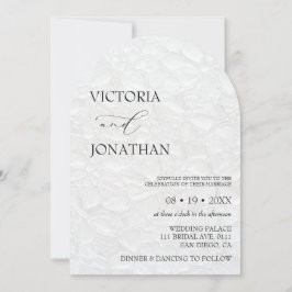 Elegant Minimal Svart & Vitt Bröllop Inbjudningar