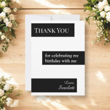 Elegant Minimal svartvit Chic födelsedag