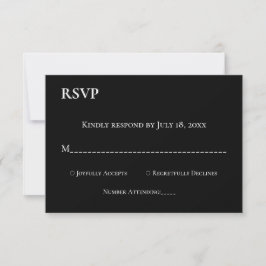 Elegant Minimal svartvit monogram Bröllop OSA Kort