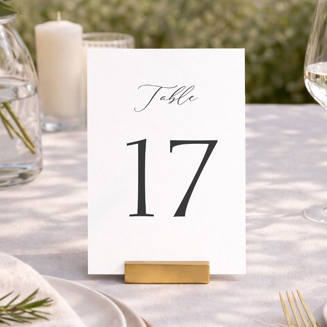 Elegant Minimal Table Numbers 1–19 Inbjudningar (Skapare uppladdad)