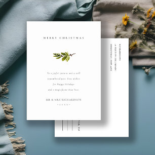 Elegant Minimal Tallgren Julgransgren God Jul Helg Vykort
