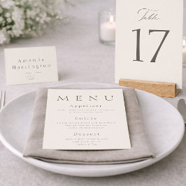 Elegant Minimal Taupe Wedding Table Numbers 1–19 Tack Kort