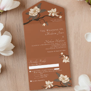 Elegant Minimal Terracotta Magnolia Bröllop