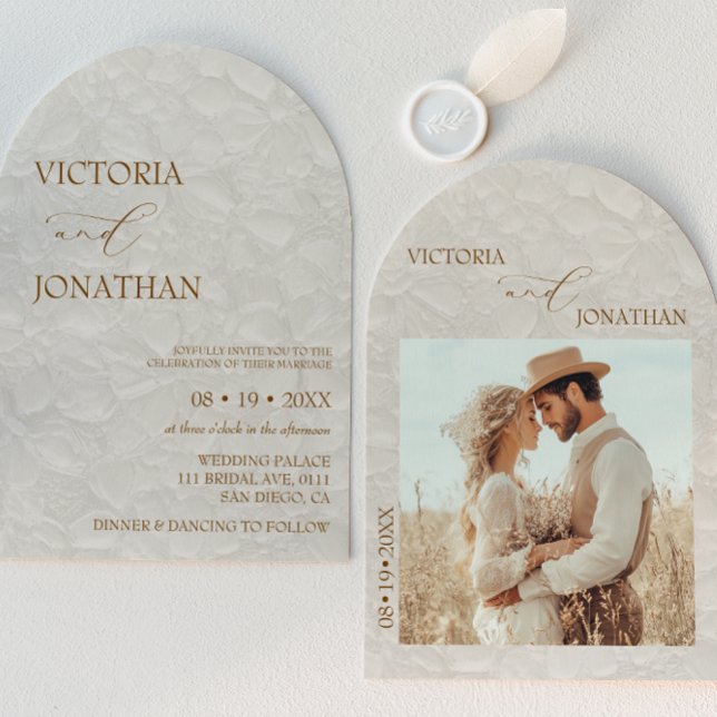 Elegant Minimal Terracotta Neutralt Bröllop Inbjudningar (Skapare uppladdad)