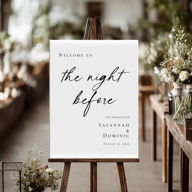 Elegant minimal The Night Before Rehearsal welcome Poster (Skapare uppladdad)