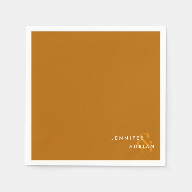 Elegant Minimal tigerkolonnen Öga Modern Bröllop Pappersservett (Framsidan)