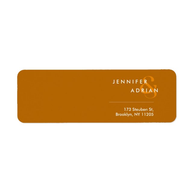 Elegant Minimal tiger's Öga Modern Returadress Etikett (Framsidan)