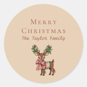 Elegant Minimal Typografi Jul Ren Runt Klistermärke