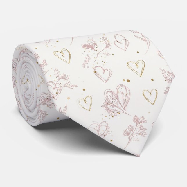 Elegant Minimal Valentine Hearts Seamless Pattern  Slips (Rullad)