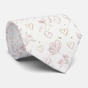 Elegant Minimal Valentinehjärtan Sömlöst Mönster Slips