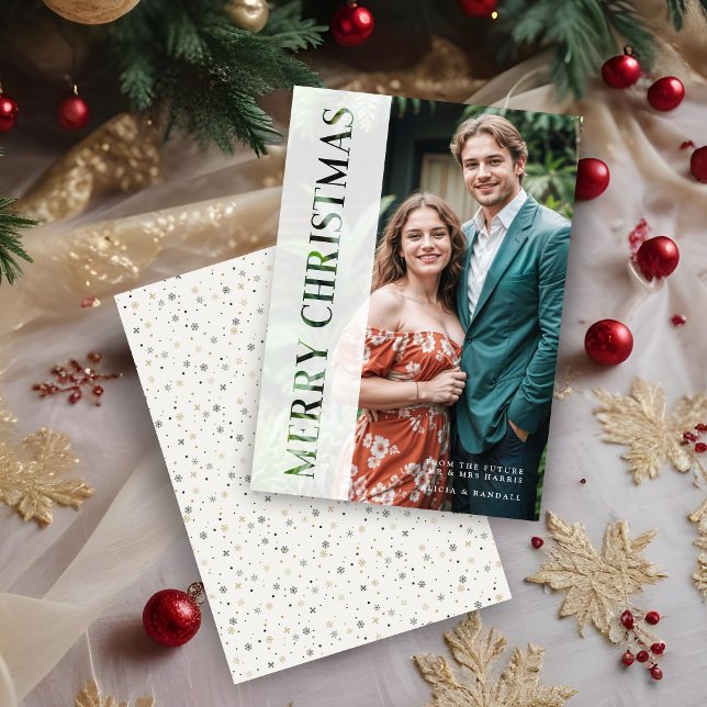 Elegant Minimal Vellum & Paper Cut Christmas Julkort (Elegant Minimal Vellum & Paper Cut Effect Christmas Photo Holidays Cards.)